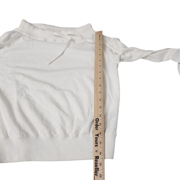 Minnie Rose Sweater XS White Cotton Cashmere Blend Longsleeve Lightweight - Picture 9 of 9